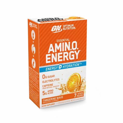 Optimum Nutrition Essential AMIN.O. ENERGY + Electrolytes Tangerine Wave 7 Stick Packs (7 Servings) | KCZJB-7582