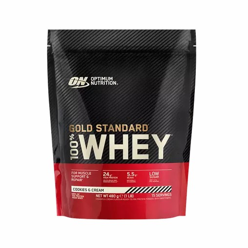 Optimum Nutrition Gold Standard 100% Whey Protein Powder Cookies & Cream 480 grams (15 Servings) | UASWL-2810